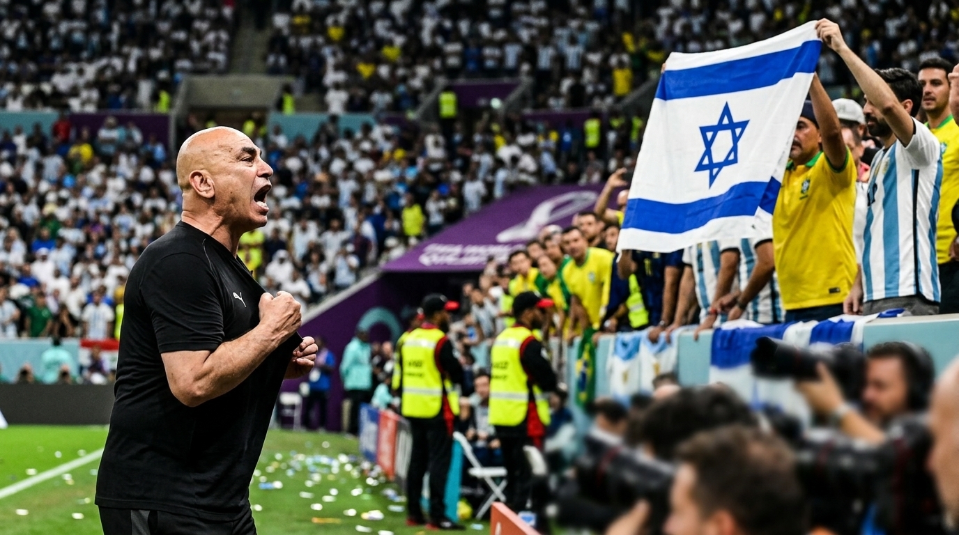 מאמן מצרים התפרץ לעבר אוהד שהניף דגל ישראל אחרי ההדחה ממונדיאל