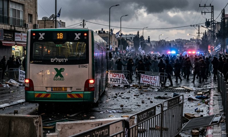לוי הורה להשעות שוטר שבעט במפגין חרדי בכביש 4