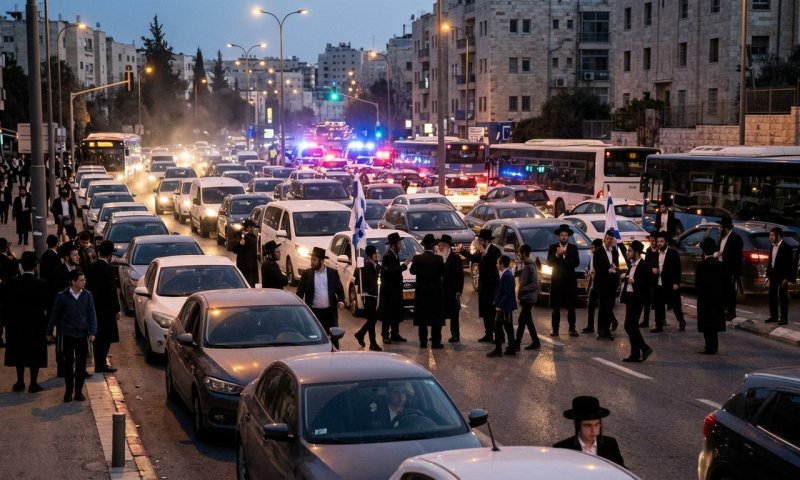 חסידות גור יוצאת לשיירת ענק: אלפי רכבים לכיוון כלא 10 נגד מעצר בני ישיבות