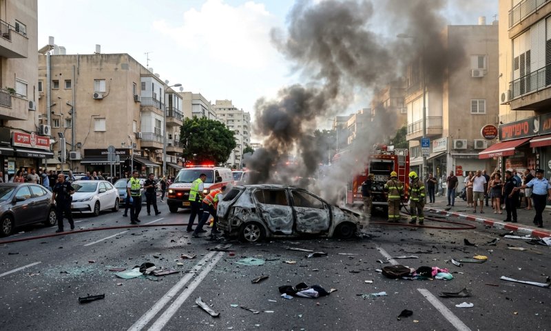 רכב התפוצץ בתל אביב - אדם מחוסר הכרה אותר במקום