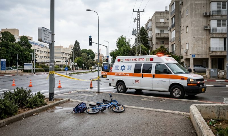 ילד בן 9 נפגע מרכב בחולון ופונה לבית החולים במצב בינוני