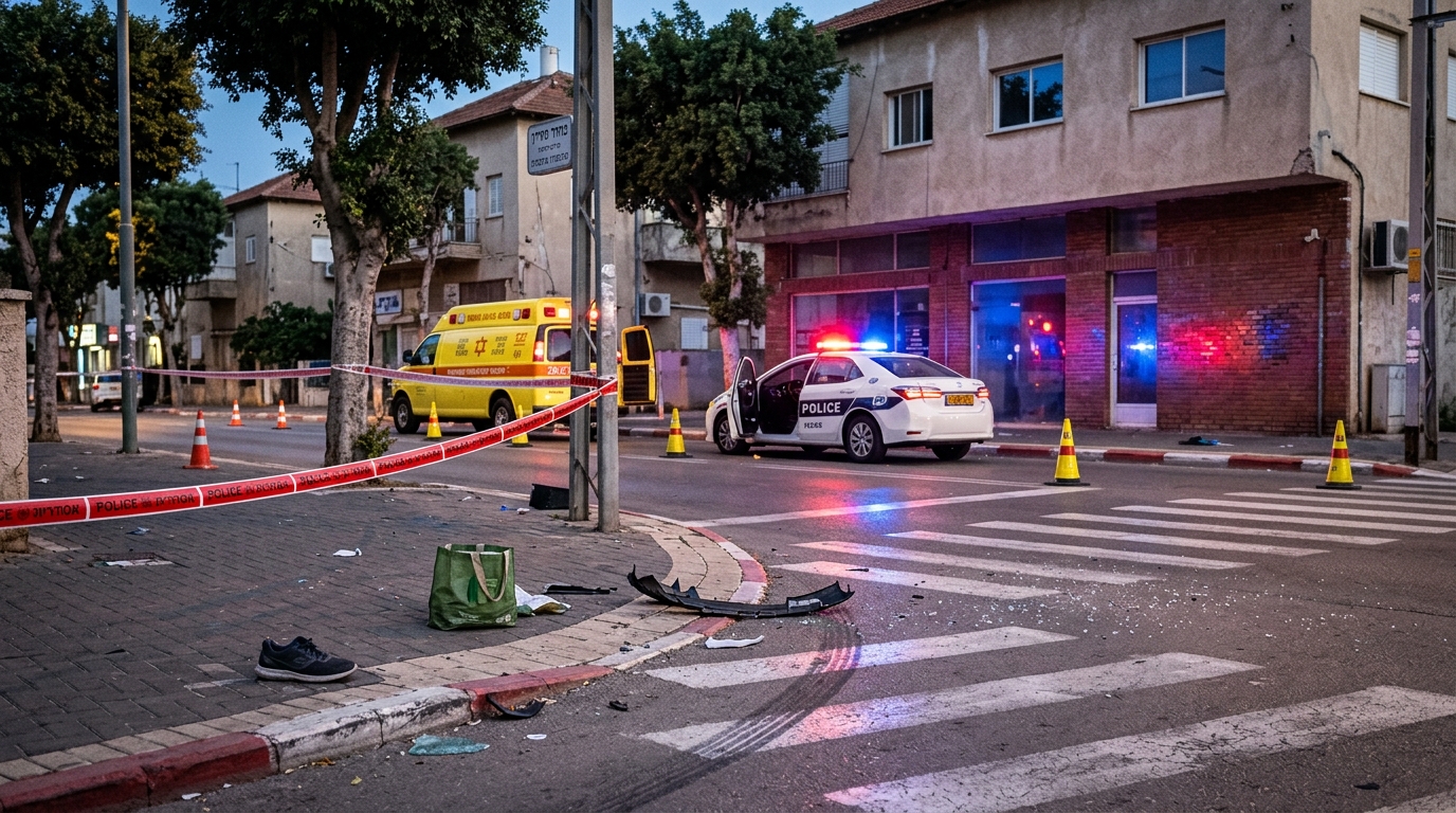 הולך רגל כבן 40 נהרג מפגיעת רכב בצומת בחדרה