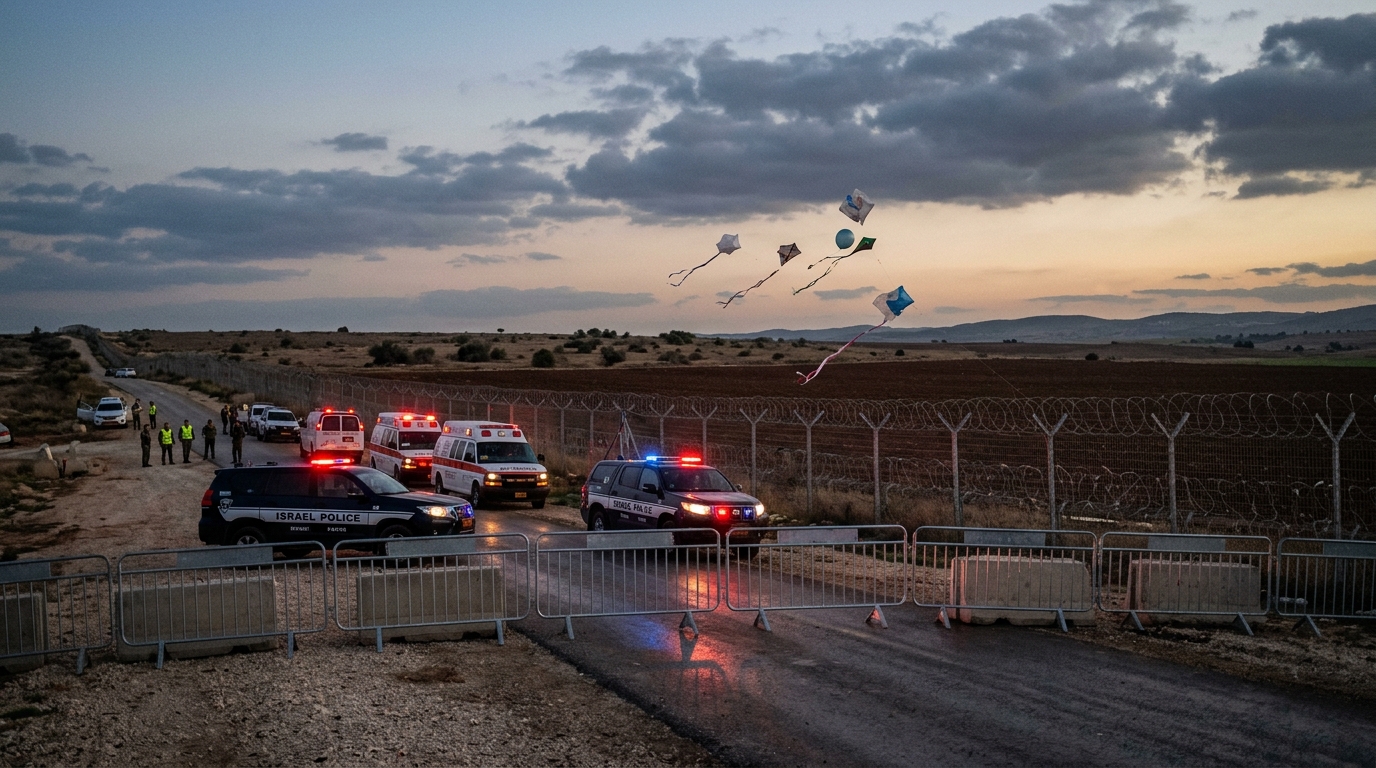 עפיפונים מעזה שוב חצו לעוטף, צה"ל: אין סכנה