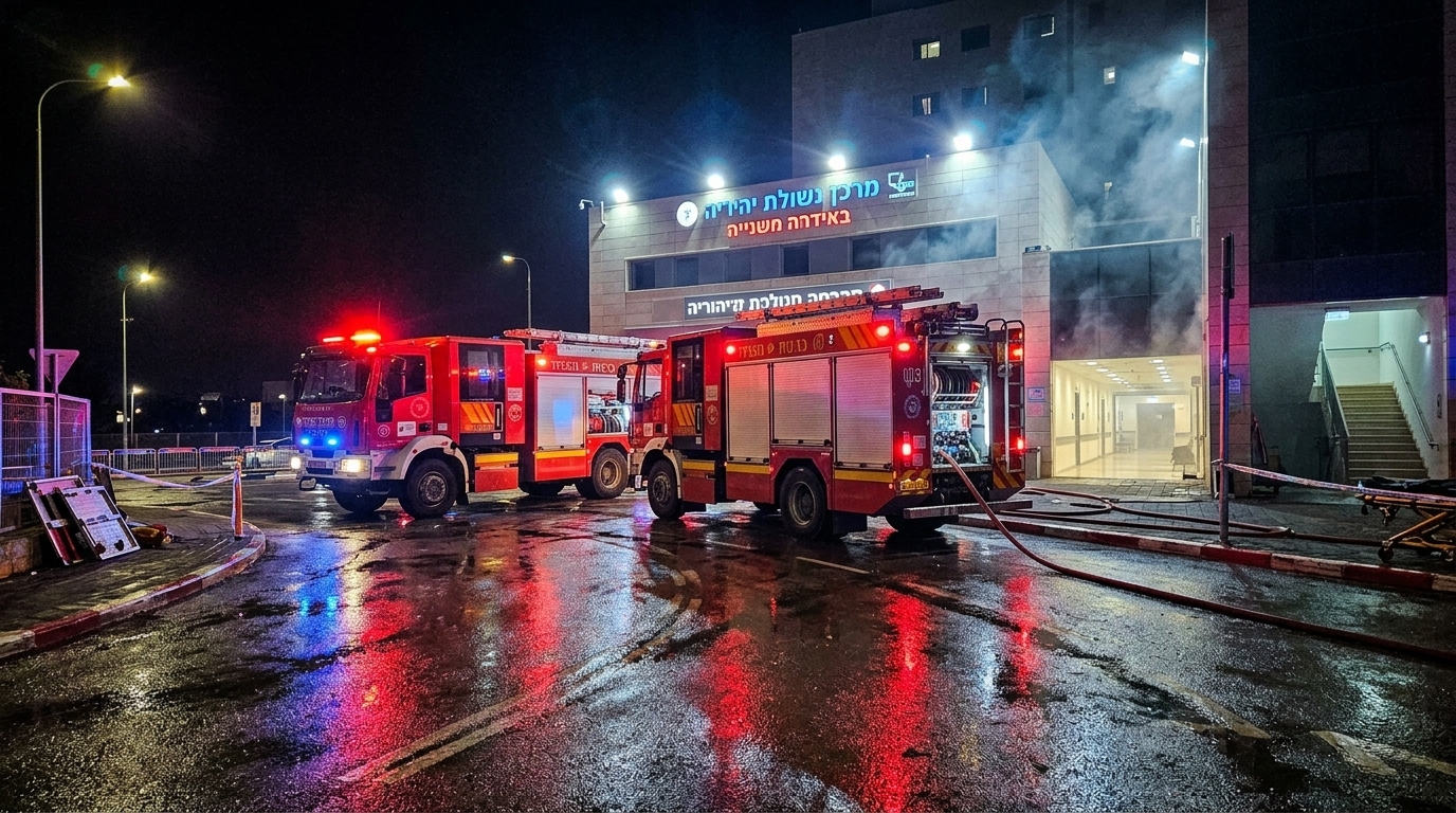 שריפה סמוך לבית החולים בנהריה: מטופלים פונו