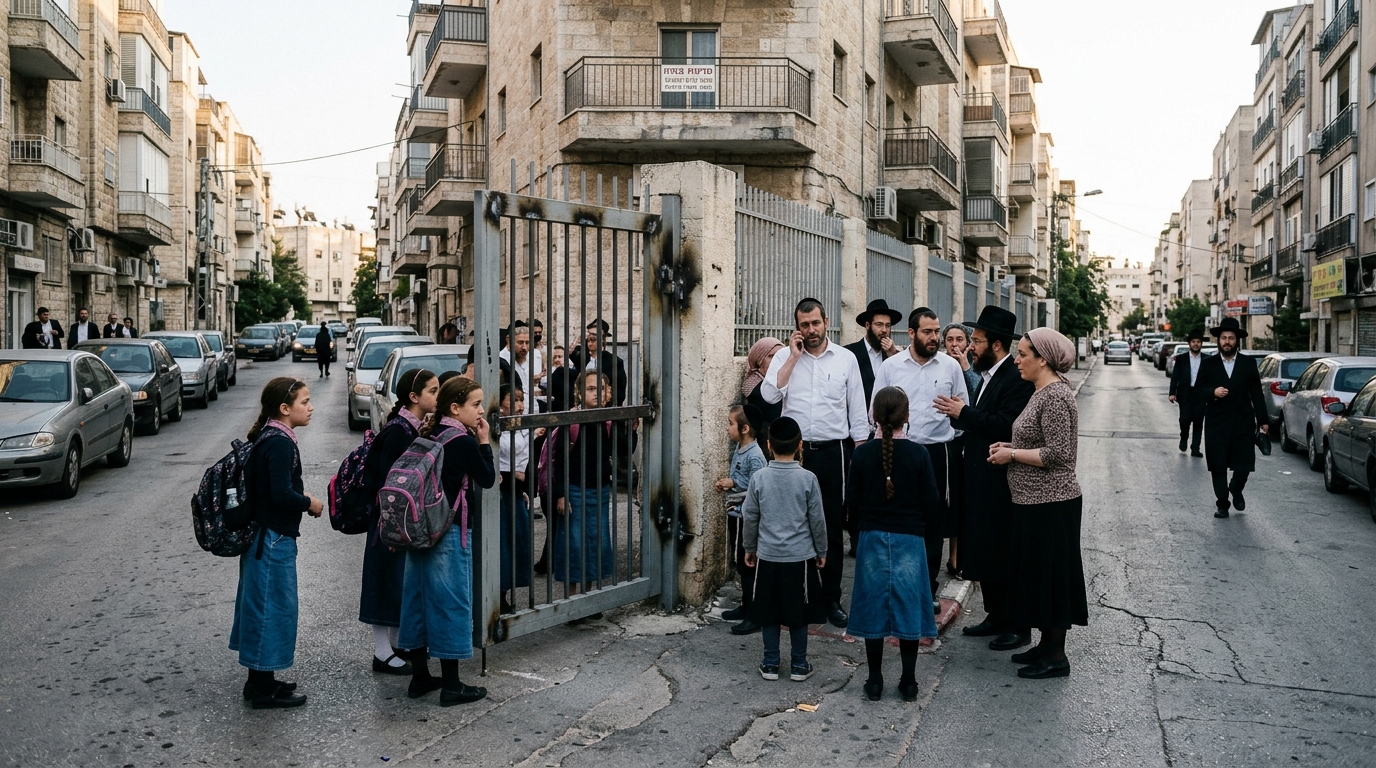 אלמונים ריתכו את שער בית ספר "חמד אפיקים" בבני ברק