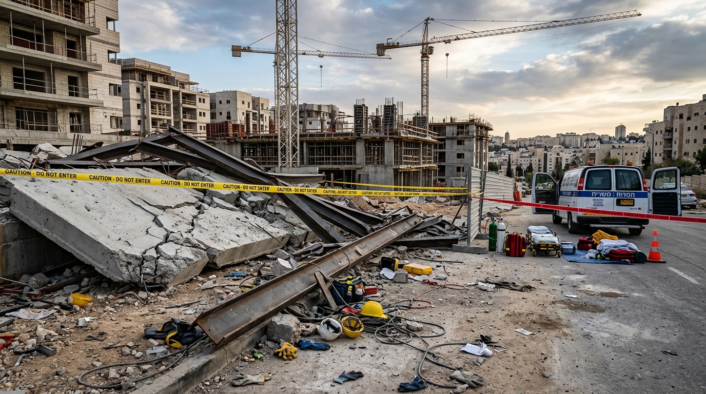 פועל בן 30 נפצע קשה מחפץ כבד בירושלים