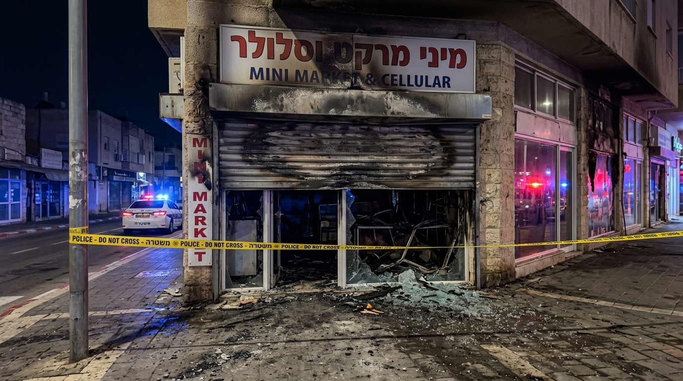 חנות של עבריין בכיר בדרום הוצתה בשדרות
