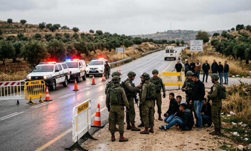 לוחמים עצרו שמונה חשודים שיידו אבנים לעבר רכב ישראלי