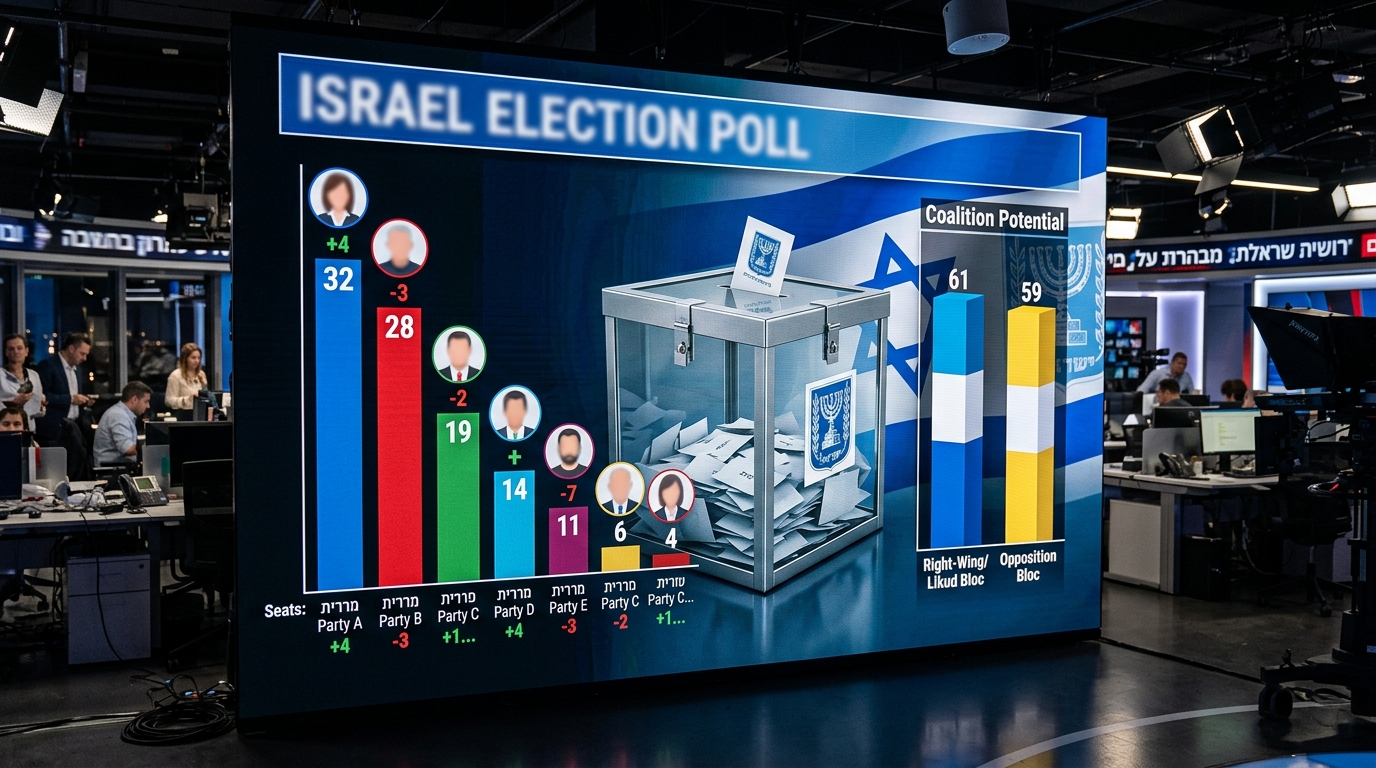 סקר: נתניהו ואיזנקוט בשוויון, בן גביר מטפס ל-10 מנדטים