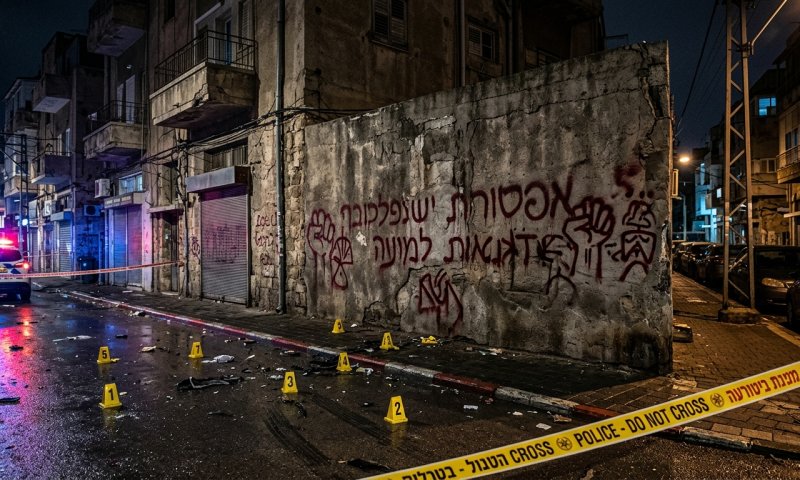 כתובות איום על קירות תל אביב: "פלג, דרוקר, אברמוביץ' - תשלמו בדם יקירכם"