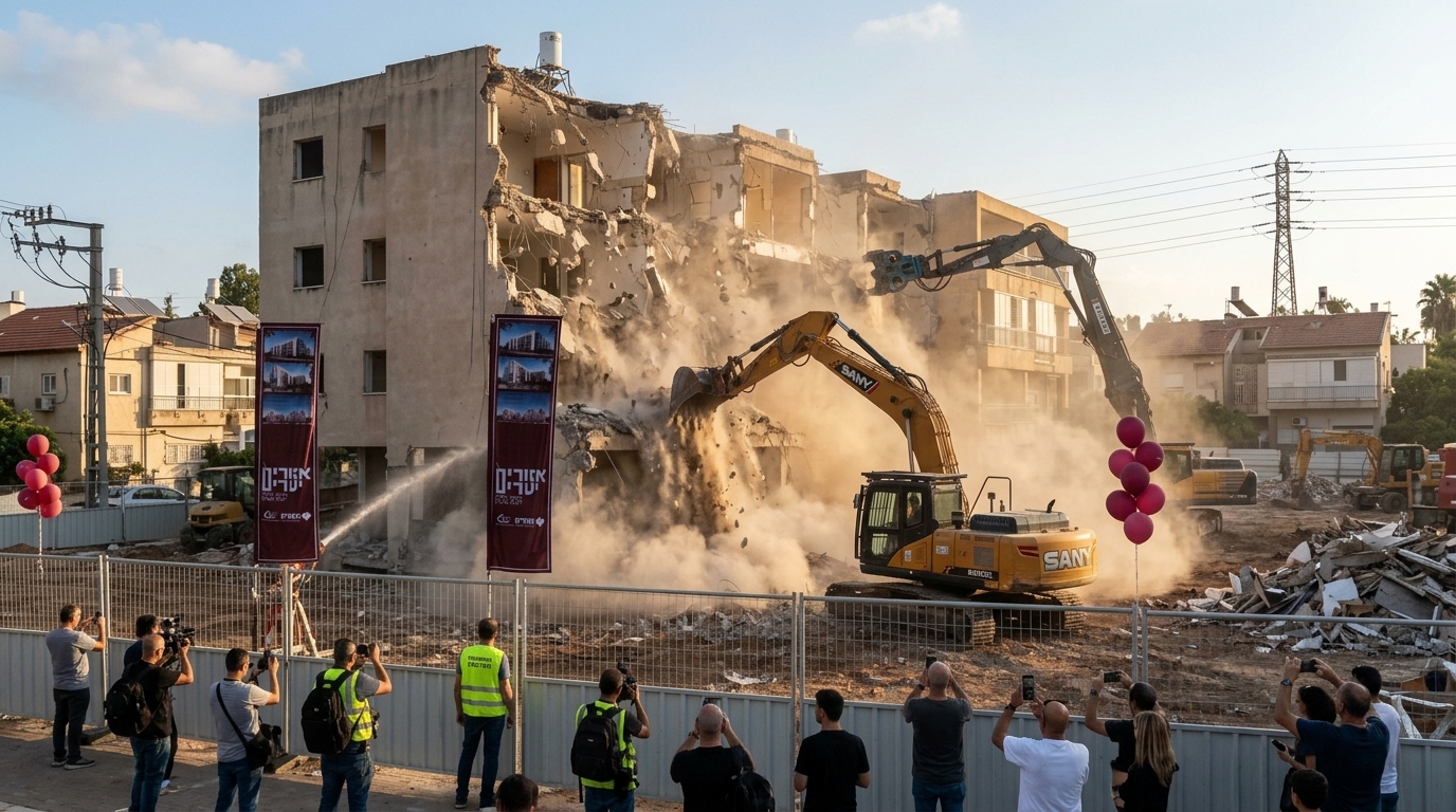 אזורים הורסת 4 בנייני שיכון ברמת השרון, תבנה 220 דירות