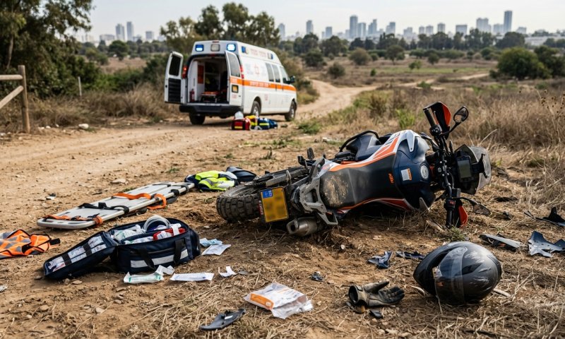 רוכב אופנוע נפצע קשה בפארק בדרום תל אביב