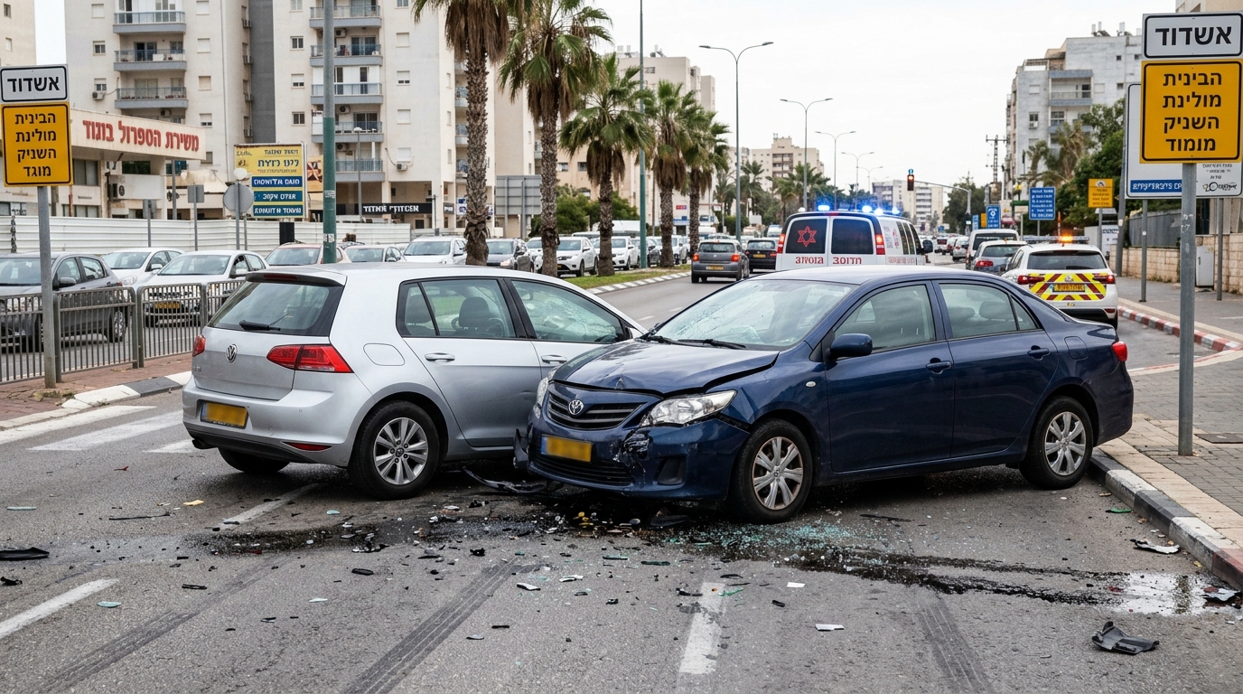 רכב התנגש בחנות באשדוד: נהג בן 71 נפצע קל