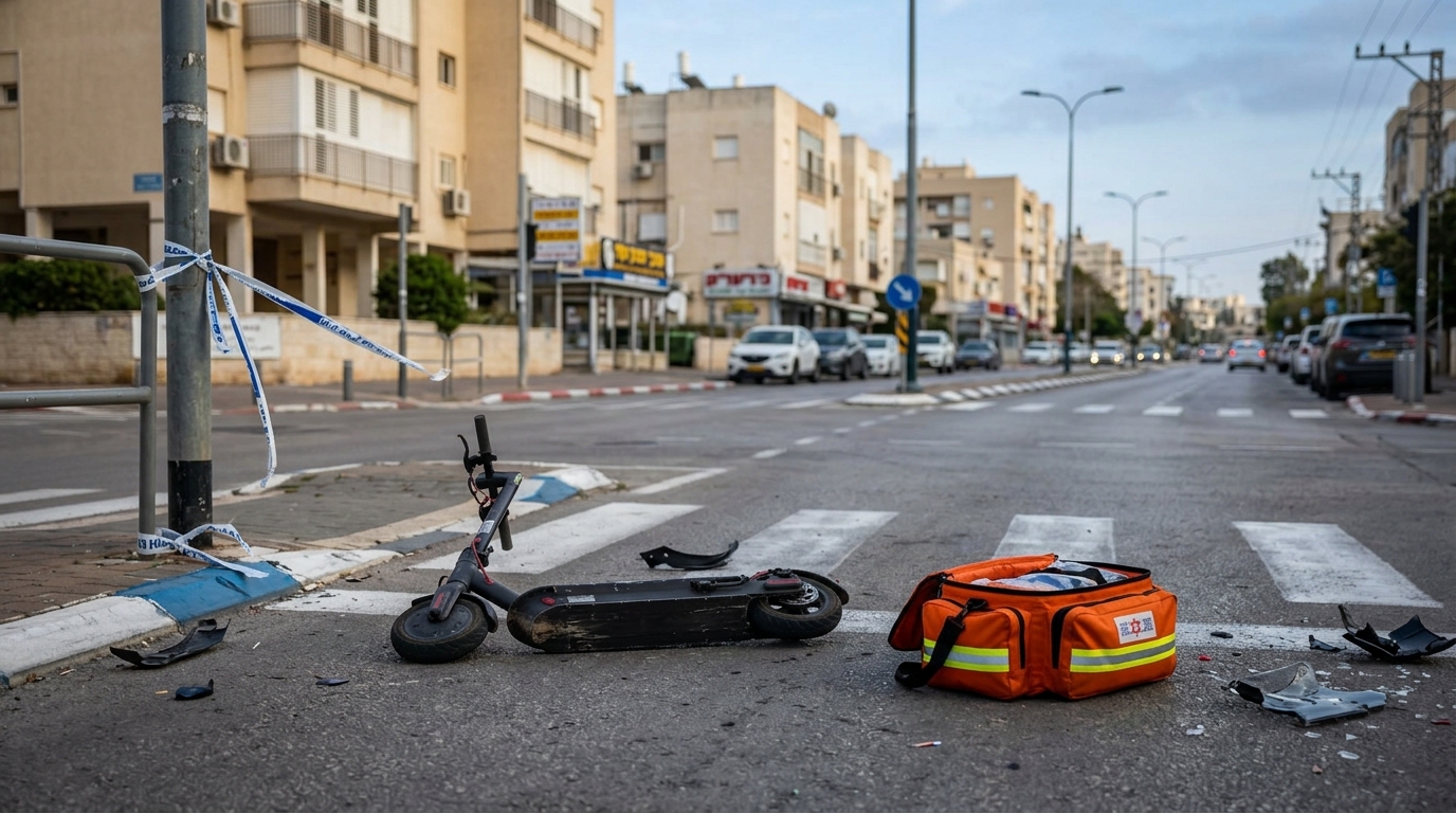 רוכב קורקינט נפצע בינוני בהחלקה בנתניה