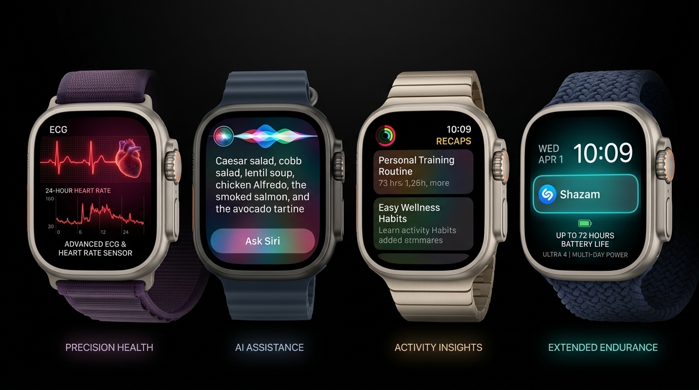 אפל חשפה את Apple Watch Ultra 4 עם חיישן דופק חדש