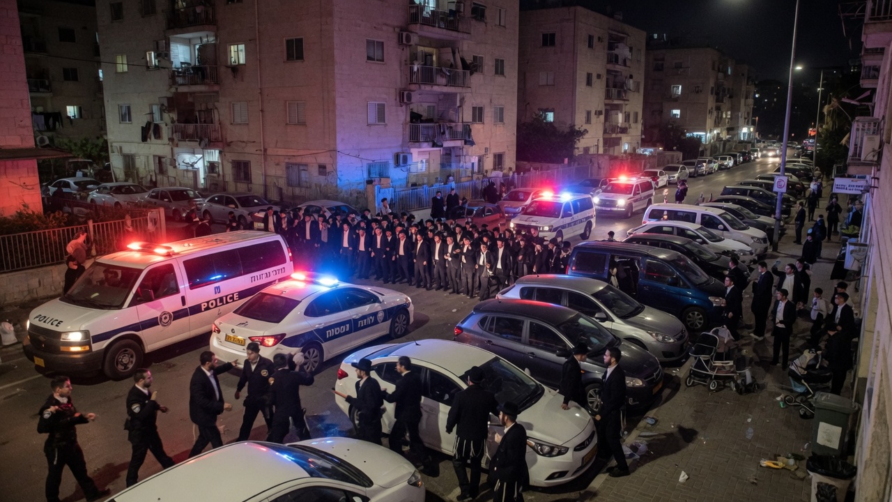 חשוד בגילופין תקף שוטרים בביתר עילית, עשרות התגודדו