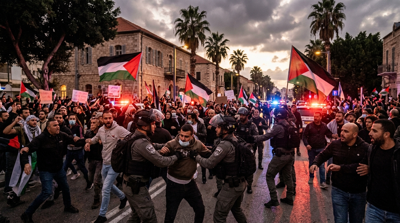 15 נעצרו בחיפה אחרי שהניפו דגלי אש"ף