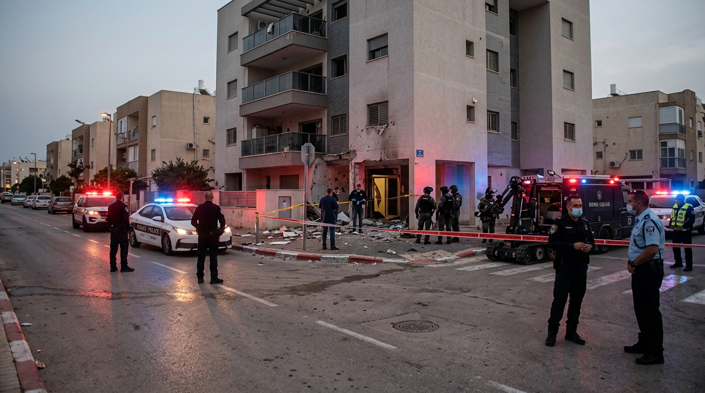 המשטרה חוקרת חשד לרימון רסס בבניין מגורים באשקלון