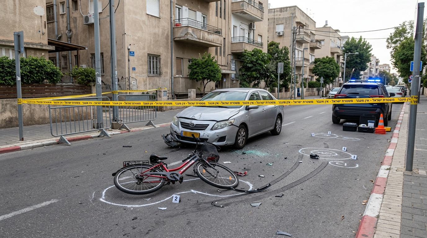 רוכב אופניים בן 50 נהרג בתל אביב מפגיעת רכב גנוב