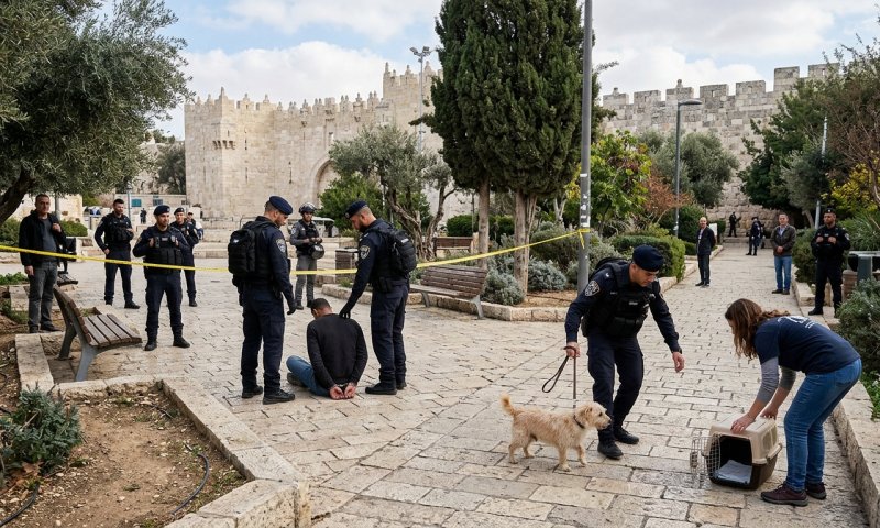 בן 19 עוכב בחשד שהתעלל בכלב בגן ציבורי ליד שער שכם