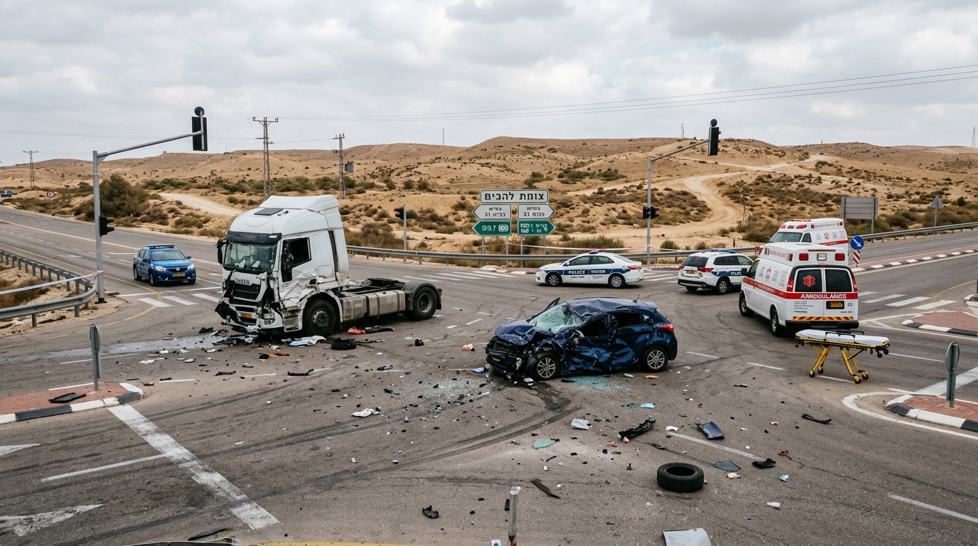 גבר בן 58 נפצע קשה בהתהפכות משאית בכביש 31