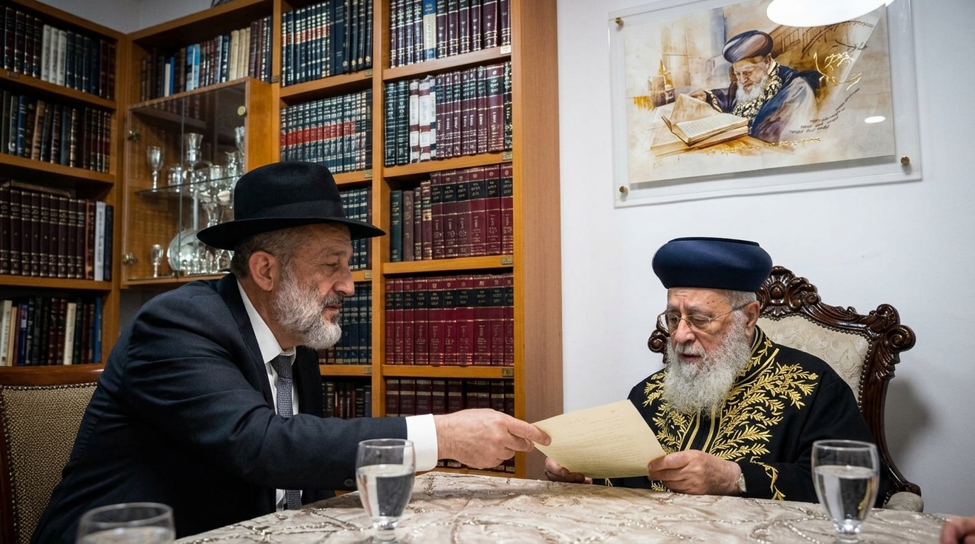 דרעי הביא לרב יצחק יוסף מכתב גיבוי על מורשת עובדיה
