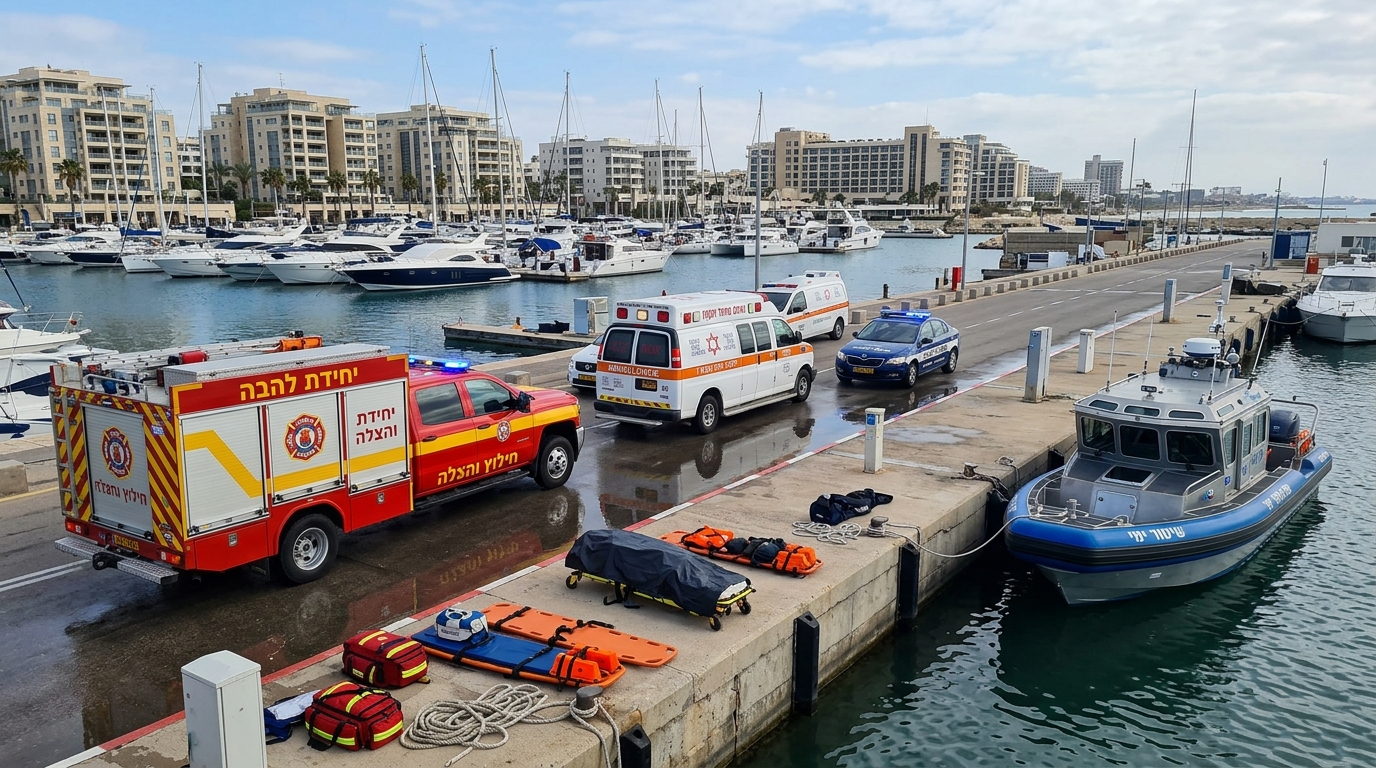גופת גבר אותרה במרינה הרצליה לאחר שנכנס למים ולא עלה