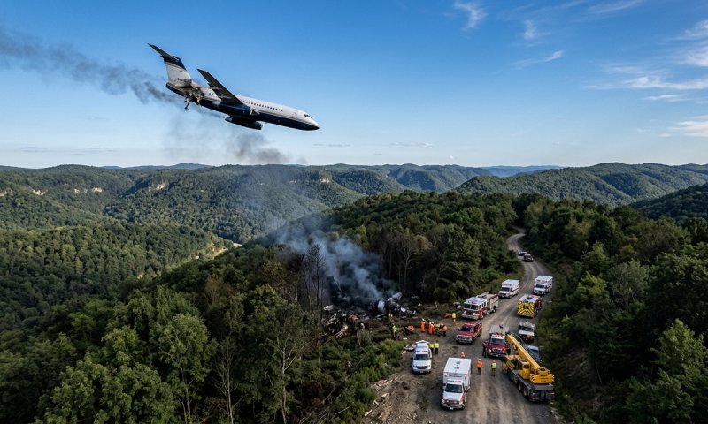 מטוס שכר התרסק בווירג'יניה המערבית, שמונה נוסעים על הסיפון