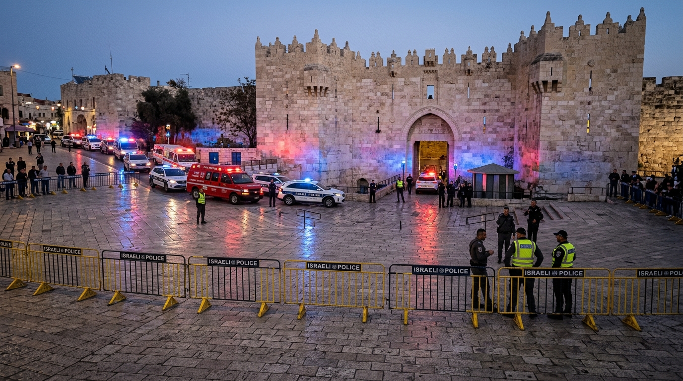 מחבל ניסה לדקור אזרחים ולוחם מג"ב בשער שכם, ונורה למוות