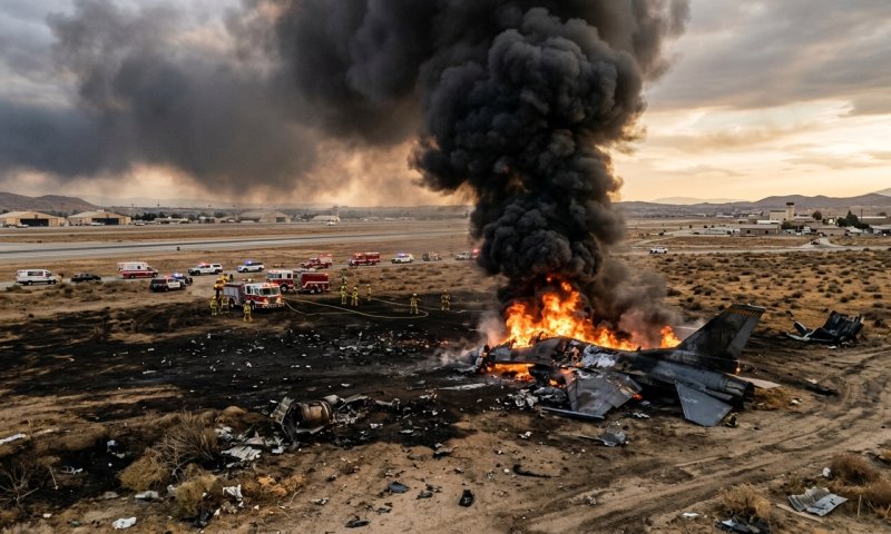 מטוס קרב F-35B התרסק בקליפורניה, הטייס נטש שניות לפני הפגיעה