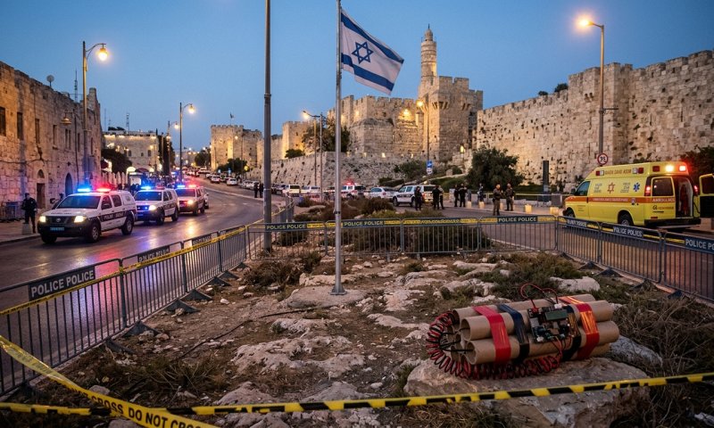 חבלני מג"ב ניטרלו מטען דמה שחובר לדגל אש"ף