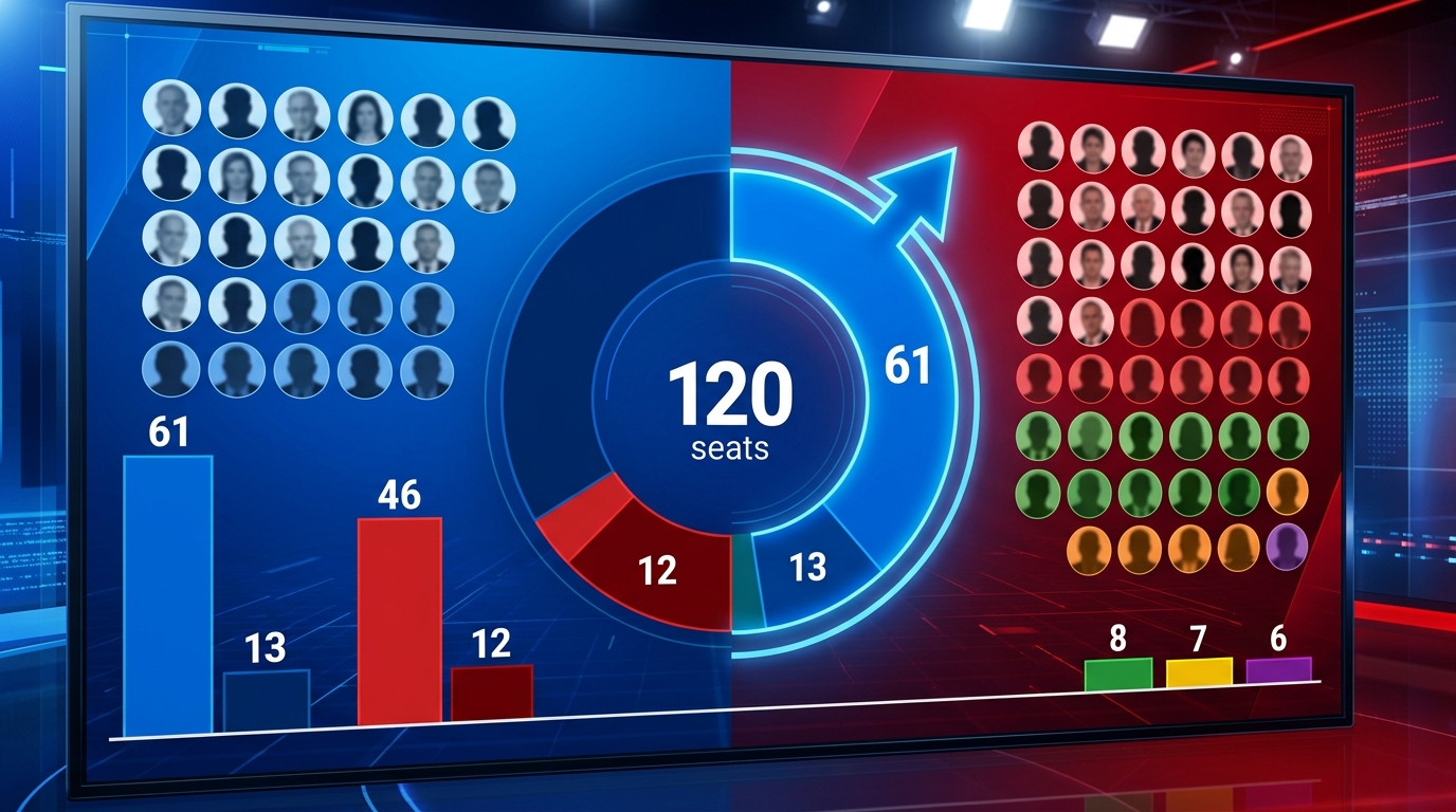 גוש נתניהו בשיא: 55 מנדטים בסקר חדשות 13