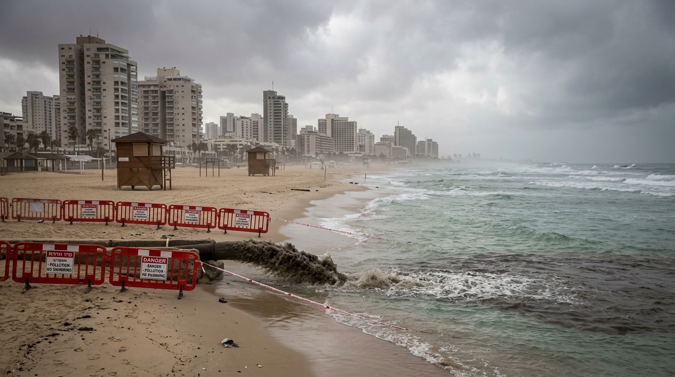 שפכים בים: אסור לרחוץ בשני חופים בבת ים