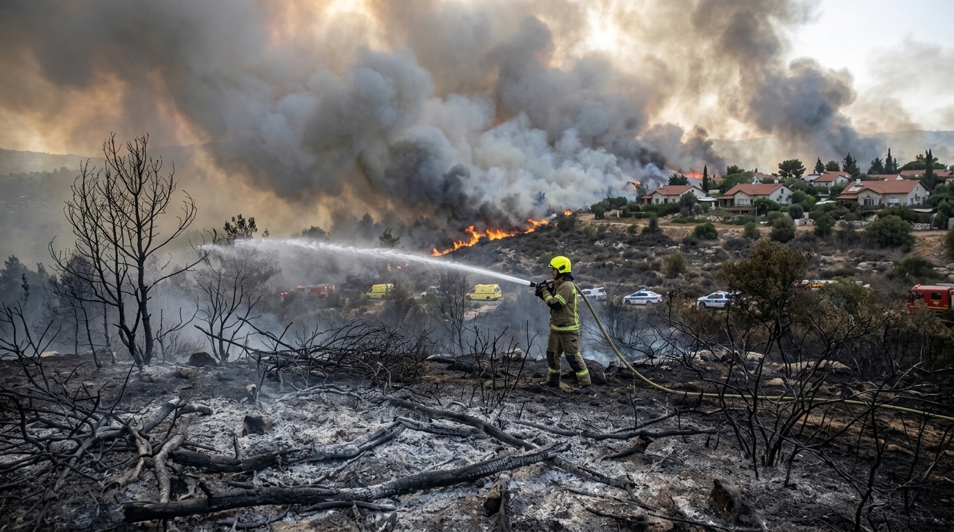 שריפת ענק בכסלון: מפנים את קו הבתים הראשון במושב