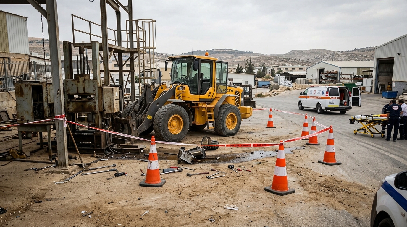 פועל בן 43 נפצע מטרקטור במפעל בירושלים