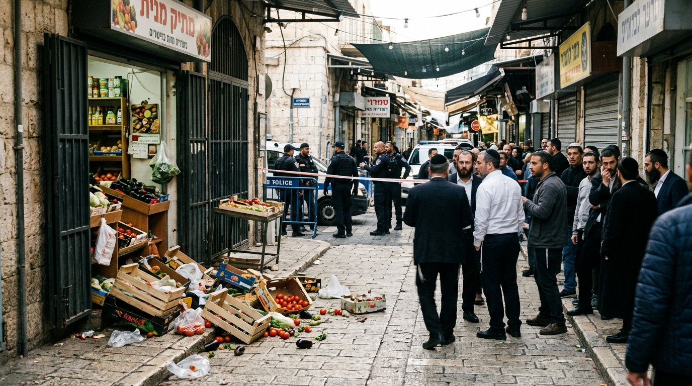 עובד תקף עמית בחפץ חד בשוק מחנה יהודה - נעצר בן 24