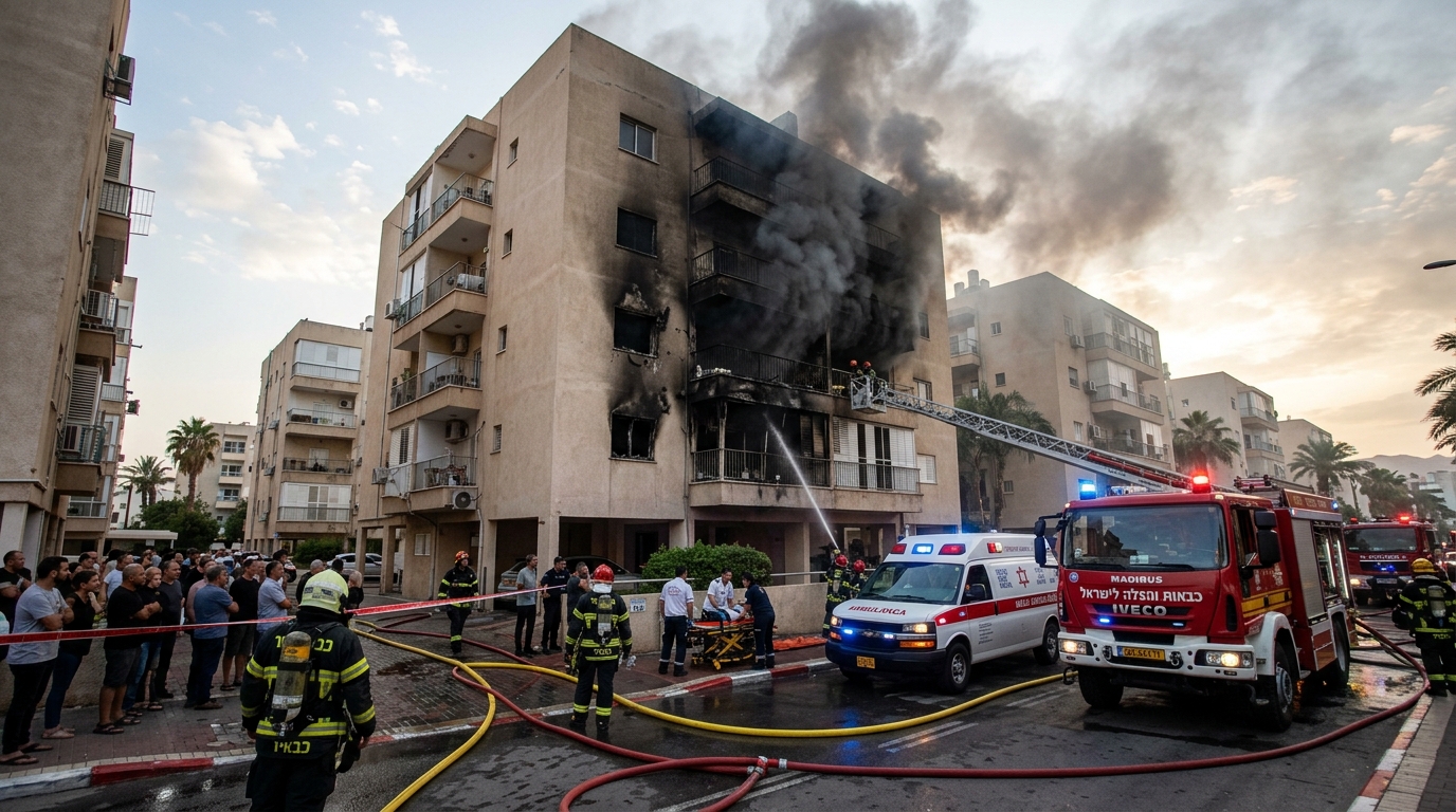 עשן שחור וסמיך התפרץ מהחלונות: גבר חולץ במצב קשה מדירה בוערת באילת
