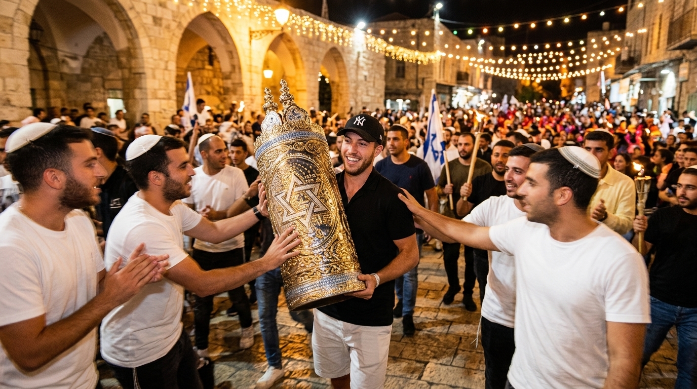 החטוף איתן מור השתתף בטקס הכנסת ספר תורה בחברון