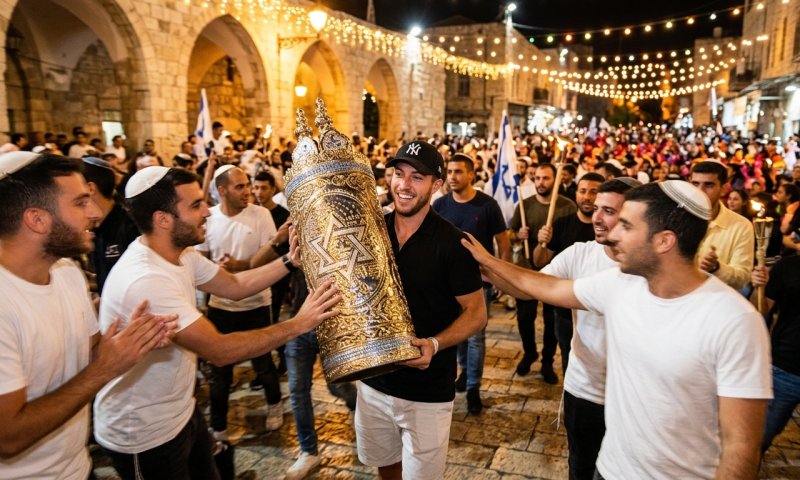 החטוף איתן מור השתתף בטקס הכנסת ספר תורה בחברון