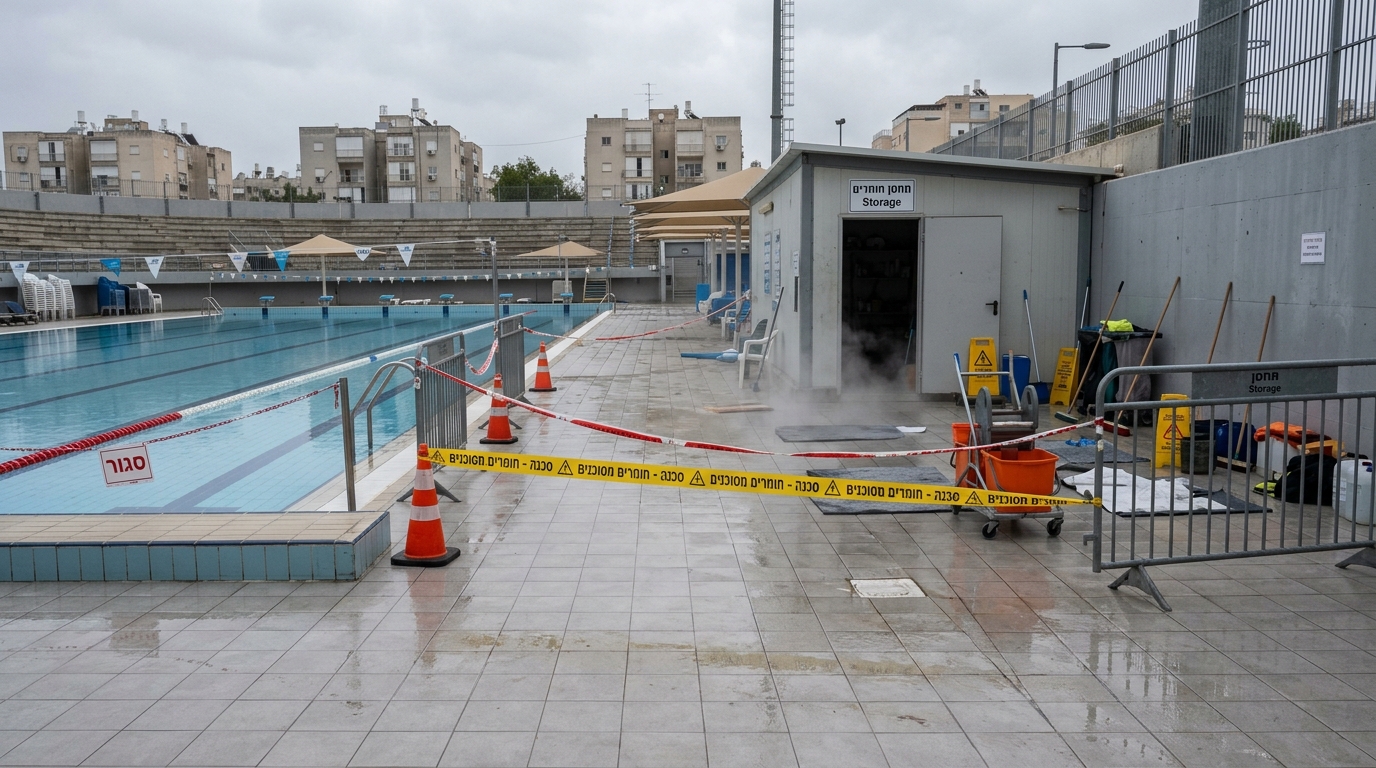 תשעה נפגעו משאיפת חומרים מסוכנים בבריכה בקריית גת