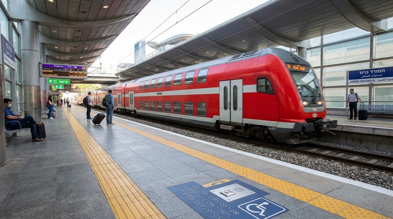 רכבת ישראל: כמעט 19 אלף נוסעים עם עיוורון השתמשו בשירות הליווי בשנה האחרונה