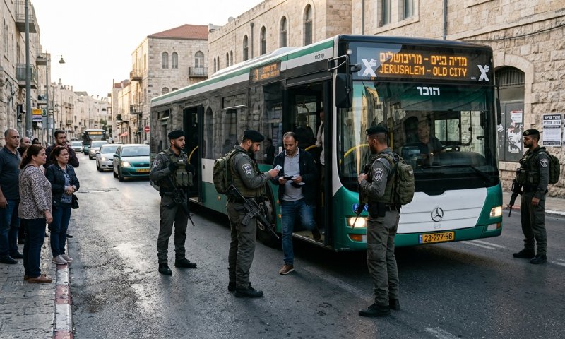 לקראת ט' באב: 15 שוהים בלתי חוקיים נתפסו באוטובוס בירושלים