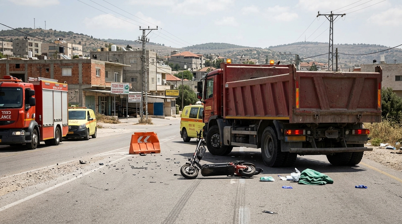 נער בן 16 נפצע בינוני בכפר מנדא אחרי שמשאית פגעה בגלגינועו