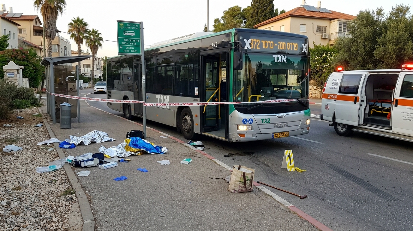 בן 80 נפגע מאוטובוס בפרדס חנה, מצבו קשה
