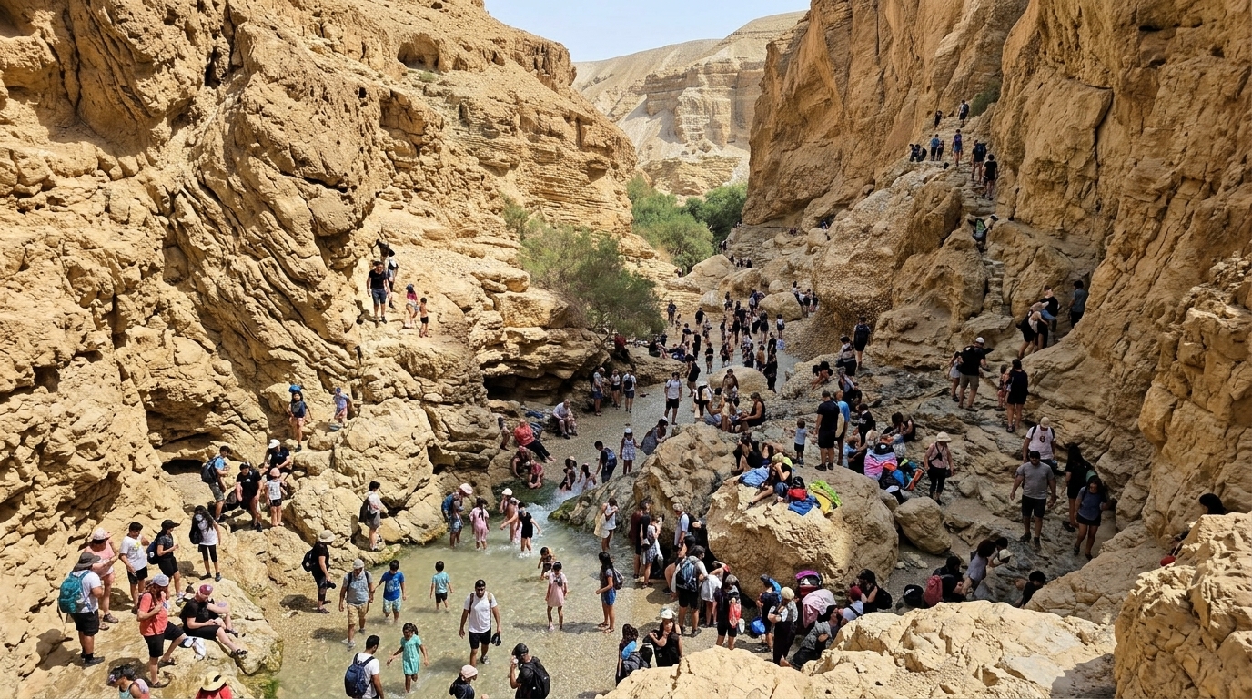 כ-400 אלף טיילו בטבע בסוכות, גן השלושה הוביל