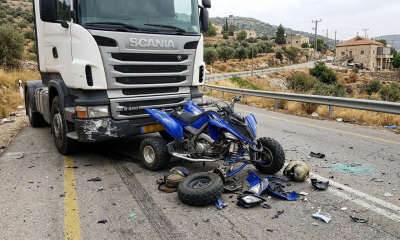 נער בן 17 נפצע קשה בתאונה בין טרקטורון למשאית בירכא