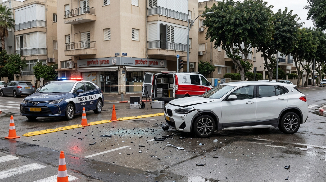 ששון שאולוב יצא ללא פגע מתאונת דרכים בתל אביב