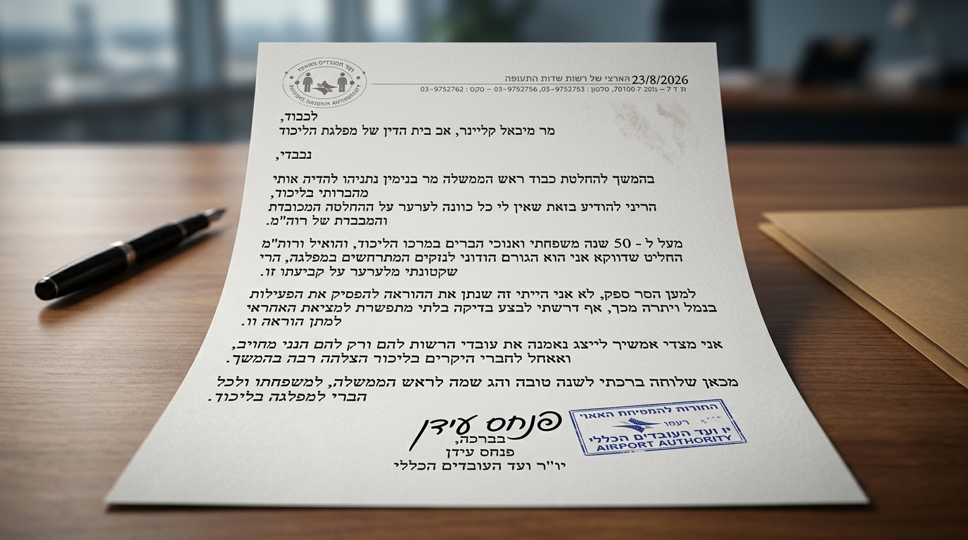 פנחס עידן לא יערער על הדחתו מהליכוד