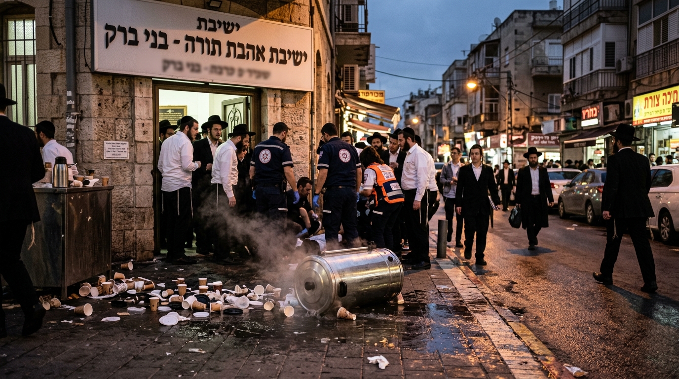 שלושה בחורי ישיבה נכוו ממיחם רותח בבני ברק