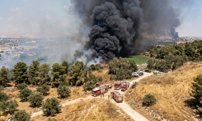 שריפת יער גדולה בין בית שמש לנס הרים - עשרות כוחות נאבקים בלהבות